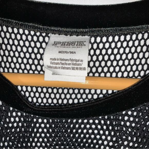 VS PINK Velvet and Mesh Top Dark Green sz M - Picture 5 of 5